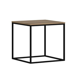Hanah Home Mesa de Centro Nogal, Fabricada en Tablero de Partículas Recubierto de Melamina con Estructura Metálica, 52x50x50 cm